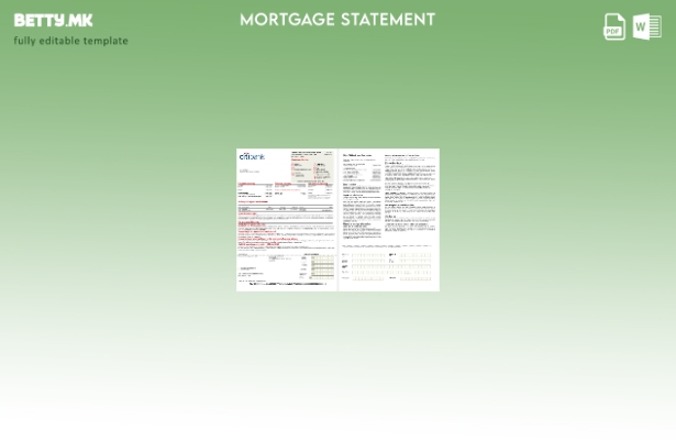 модерен стил Извод за хипотека на банката на САД Citi во Word и PDF формати, шаб